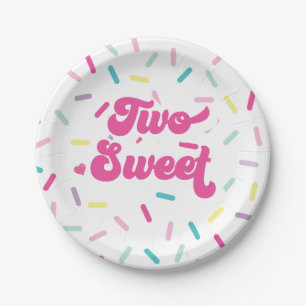 Assiettes En Carton Crème glacée et gâteau Deux douces 2e anniversaire