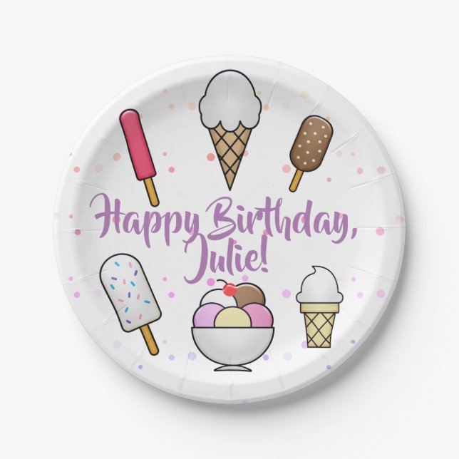 Assiettes En Carton Crème glacée Parlour Dream (Devant)