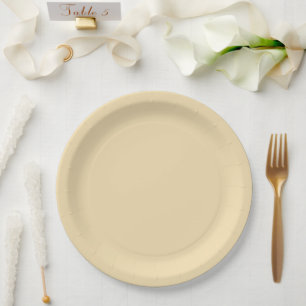 Assiettes En Carton Crème solide côtière moderne