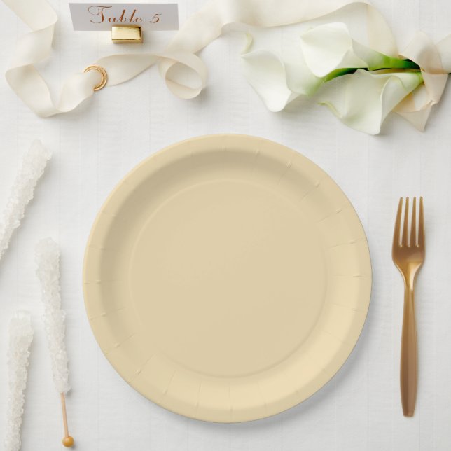 Assiettes En Carton Crème solide côtière moderne (Mariage)