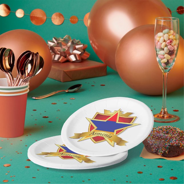 Assiettes En Carton Crest d'Arménie (Créateur téléchargé)