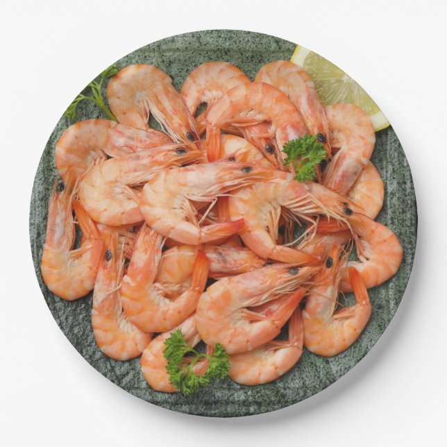 Assiettes En Carton Crevettes (Devant)
