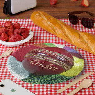 Assiettes En Carton Cricket : Red Hard Ball Art Print
