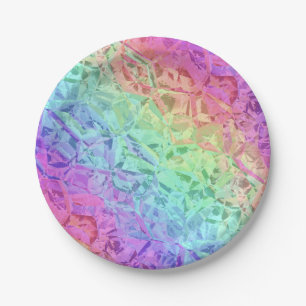 Assiettes En Carton cristal de arc-en-ciel gelé :