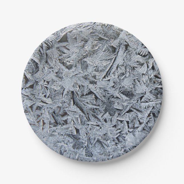 Assiettes En Carton Cristaux de givre de glace Texture (Devant)