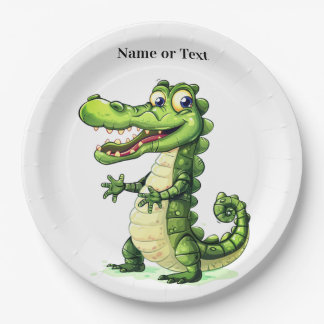 Assiettes En Carton Crocodile Sauvage Mignon Heureux Arbres de la Jung