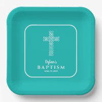 Croix Bleue Turquoise Communion Baptême Christenin