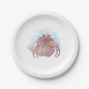 Assiettes En Carton Croquis de crabe aux hermites