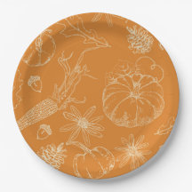 Croquis de fête d'automne en orange