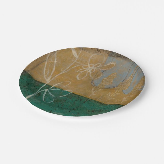 Assiettes En Carton Croquis floral avec Fleur sauvage et Plante (Angle)