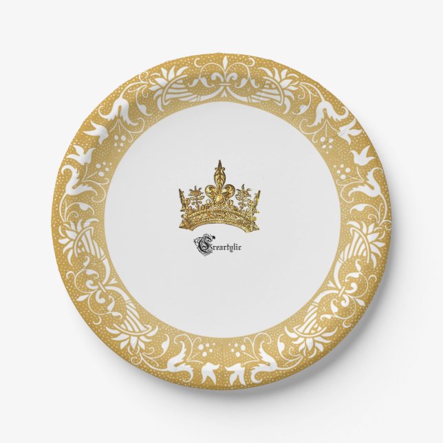Assiettes En Carton Crown paper Plate (Devant)