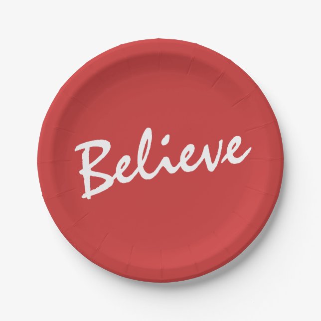 Assiettes En Carton Croyez aux vacances de Noël | (Devant)