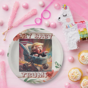 Assiettes En Carton Cry Baby Trump Plaque en papier