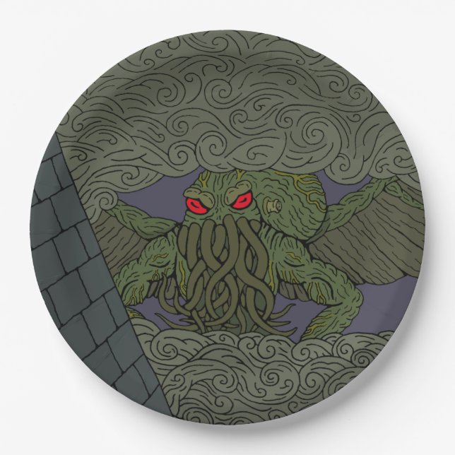 Assiettes En Carton Cthulhu (Devant)