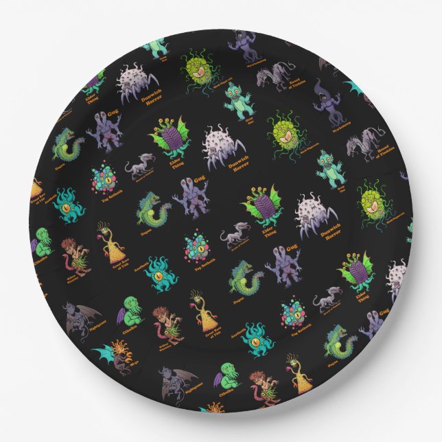 Assiettes En Carton Cthulhu Lovecraft Mythos Chibi (Devant)