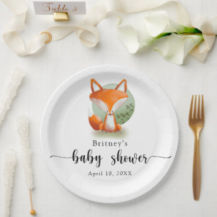 Assiettes En Carton Cube Fox - baby shower