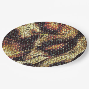 Assiettes En Carton Cuir Reptile avec taches jaunâtres et brunes ?