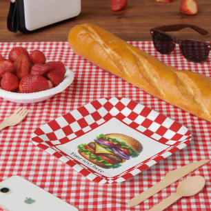 Assiettes En Carton Cuire Cute hors hamburger fête personnalisable