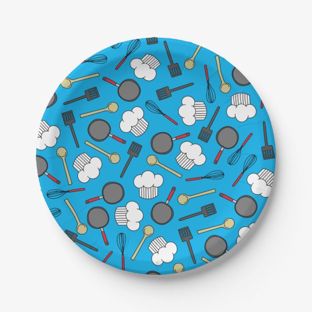 Assiettes En Carton Cuisine Chef Cuisine Enfants 1er anniversaire (Devant)