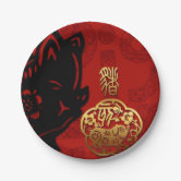 FEPITO 14 Pcs Nouvel An chinois décoration Ensemble Ornement accrochant avec pendentif noeud chinois lanternes en papier rouge chinois pour la maison, la Fête du Printemps, restaurant Décoration