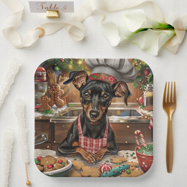 Assiettes En Carton Cuisine de vacances allemande Pinscher : Noël fest