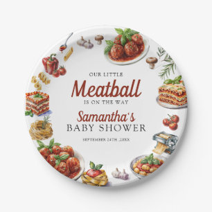 Assiettes En Carton Cuisine italienne   Baby shower aquarelle