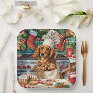 Assiettes En Carton Cuisson des fêtes de teckel : Noël festif