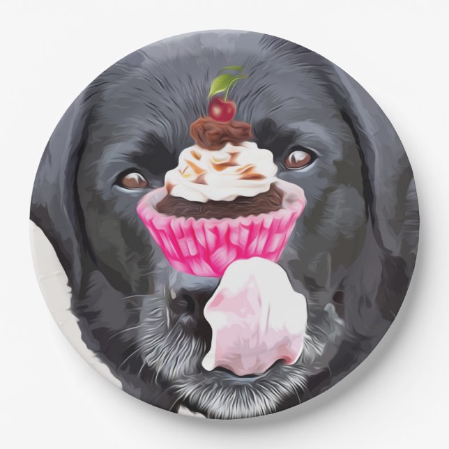 Assiettes En Carton Cupcake - Black Lab (Devant)