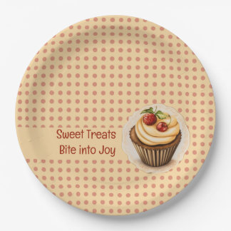 Assiettes En Carton CupCakes et points