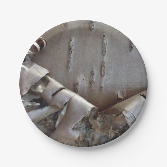 Assiettes En Carton Curly Birch Bark Tree Rustic (Devant)