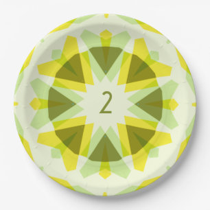 Assiettes En Carton Custom Age Fun Bright Jaune Vert Anniversaire Étoi