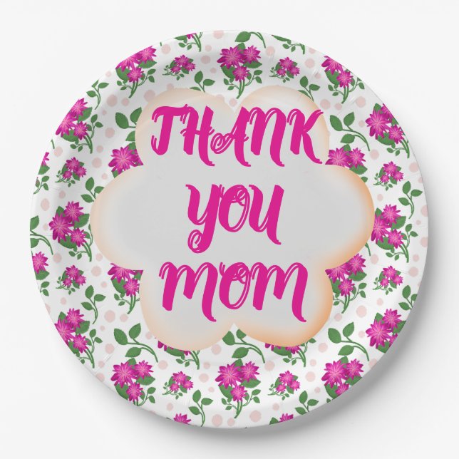 Assiettes En Carton Custom and personalized floral pattern  (Devant)