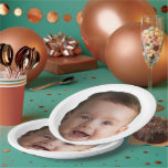 Assiettes En Carton Custom Baby Face, Funny custom photo<br><div class="desc">Custom Baby Face Paper Plates 1st Fathers Day Paper Plates</div>