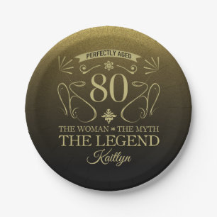 Assiettes En Carton Custom Cute Happy 80th Birthday