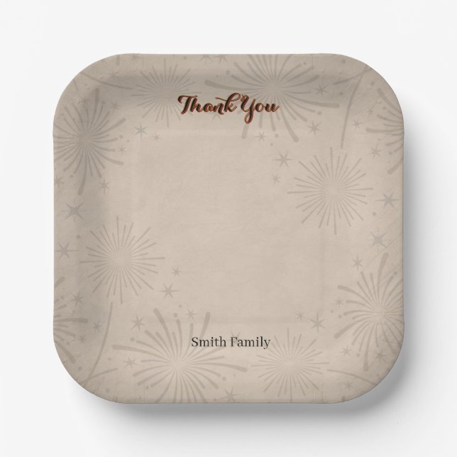 Assiettes En Carton Custom Graduation Paper Plates  Editable Text (Recto)