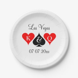 Assiettes En Carton Custom Las Vegas casino thème mariage plaques de f
