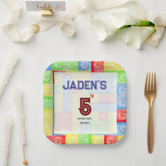 Assiettes En Carton Custom Lego Themed Birthday Party Paper Plates