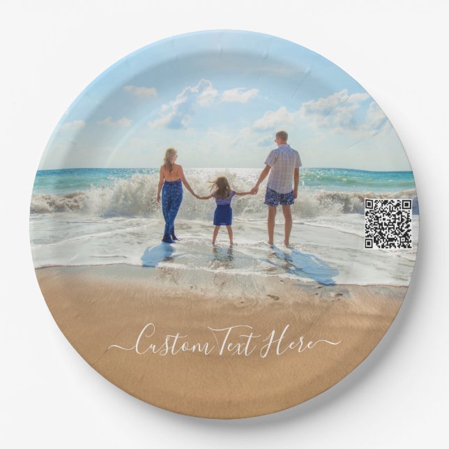 Assiettes En Carton Custom Photo and Text Paper Plates - Your Family (Devant)