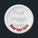 Assiettes En Carton Custom Photo – Personalized text<br><div class="desc">Bring personality and fun to your next celebration with this Custom Photo and text Paper Plate! Upload one favorite picture and add your own funky text to create a bold, colorful design that’s sure to make guests smile. Perfect for birthdays, graduations, or any party that needs a personal, playful touch....</div>