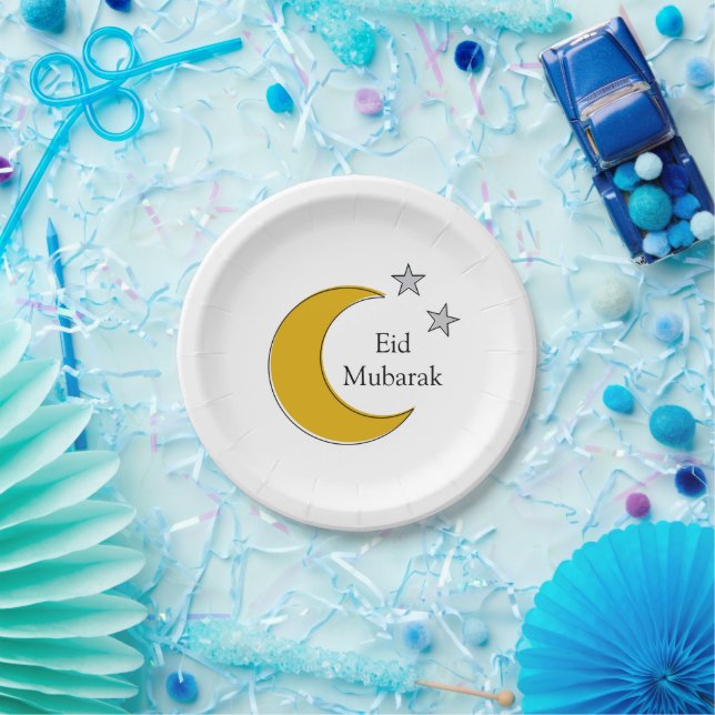 Assiettes En Carton Customizable Eid Paper Plates (Fête)