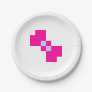 Assiettes En Carton Cute 8 bits Pixel Bow