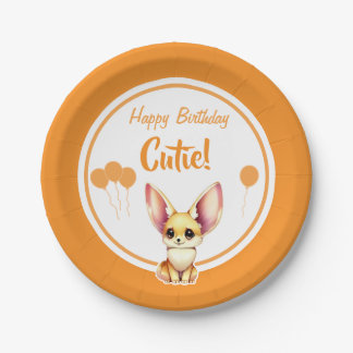 Assiettes En Carton Cute Baby Fennec Fox plaque papier