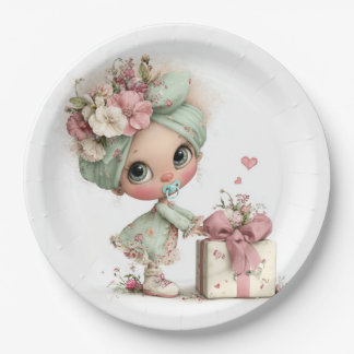 Assiettes En Carton Cute Baby Girl Shower 