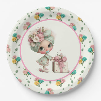 Assiettes En Carton Cute Baby Girl Shower 