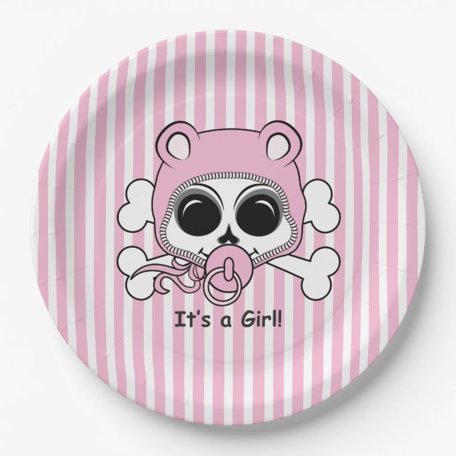 Assiettes En Carton Cute Baby Girl Skull (Devant)