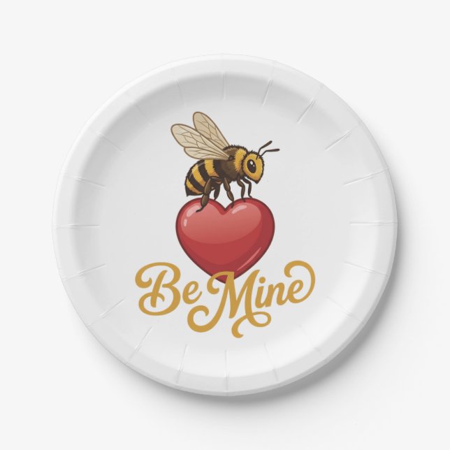 Assiettes En Carton Cute Be Mine Honeycomb  (Devant)