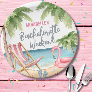 Assiettes En Carton Cute Beach Girls Weekend Bachelorette Party