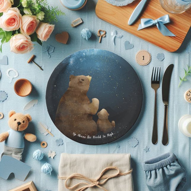 Assiettes En Carton Cute Bear Twinkle Little Star (Créateur téléchargé)
