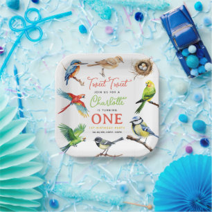 Assiettes En Carton Cute Bird 1er anniversaire