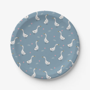 Assiettes En Carton Cute blanc Pekin Motif de canard